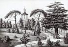 The Labyrinth from the Jardin des Plantes, Paris, engraved by Francois Aubertin (1773/83-1821) (engraving) (b/w photo)