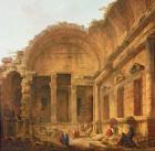 Interior of the Temple of Diana at Nimes, 1787 (oil on canvas)