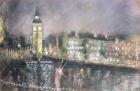 Big Ben, from the South Bank, 1995 (pastel on paper)