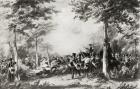 The Battle of Bossenden Wood in 1838 (litho)