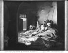Plague Victims (oil on canvas) (b/w photo)