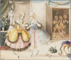 Characters from 'Cosi fan tutte' by Mozart, 1840 (w/c on paper)