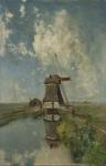 A Windmill on a Polder Waterway, known as In the Month of July, c.1889 (oil on canvas)