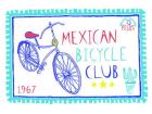 Mexican Bicycle Club, pen and ink, digitally coloured
