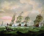 Admiral Sir Edward Hawke defeating Admiral M. de Conflans in the Bay of Biscay