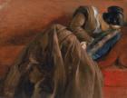 Emilie, the Artist's Sister, Asleep, c.1848 (oil on paper mounted on canvas)