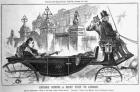 Episode During a Brief Visit to London, October 17th 1885 (engraving) (b/w photo)