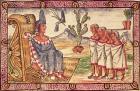Fol.156v Montezuma II (1466-1520) and his envoys to the Spanish conquerors, 1579 (vellum)