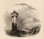The Roman tower in Thal, Ehrenbreitstein, engraved by Wallis, illustration from 'The Pilgrims of the Rhine' published 1840 (engraving)