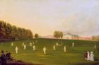 First Grand Match of cricket played by members of the Royal Amateur Society on Hampton Court Green, 3rd August 1836, 1836 (oil on canvas)