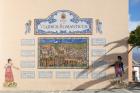 Wall display commemorating "romantic travellers" who have visited Ronda through the centuries, Ronda, Malaga Province, Andalusia, Spain (photo)