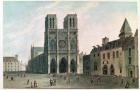 The Square in Front of Notre-Dame at the Time of the Consulat, 1799-1804 (coloured engraving)