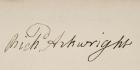 Signature of Sir Richard Arkwright (1732-93) (litho)