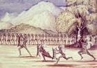 War Dance, illustration from 'The Albert N'yanza Great Basin of the Nile' by Sir Samuel Baker, 1866 (w/c on paper)