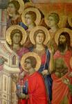 Maesta: Detail of Saints, including St. John the Baptist, 1308-11