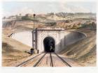 Portal of Brunel's box tunnel near Bath (colour litho)