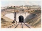 Portal of Brunel's box tunnel near Bath (colour litho)