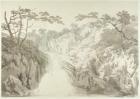 Landscape with Waterfall, c.1796 (graphite and wash on paper)