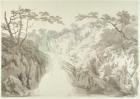 Landscape with Waterfall, c.1796 (graphite and wash on paper)