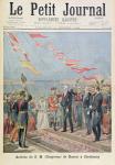 Title page depicting the arrival of his majesty the Emperor of Russia in Cherbourg, illustration from the illustrated supplement of Le Petit Journal, 11th October, 1896 (colour litho)