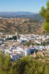 Chefchaouen, Morocco. Overall view of the town.
