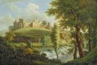 Ludlow Castle with Dinham Weir, from the South-West, c.1765-69 (oil on canvas)
