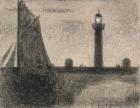 The Lighthouse at Honfleur, 1886 (conte crayon heightened with gouache on laid paper)