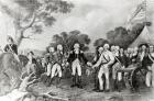 The Surrender of General Burgoyne Saratoga, New York, 17th October 1777 (litho) (b/w photo)