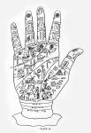 Palmistry (engraving) (b/w photo)