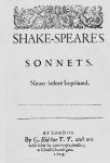 Title-page of Shakespeare's Sonnets, 1609 (engraving)