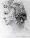 Ideal Head of a Woman, c.1525-28 (black chalk on paper) (b/w photo)