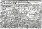 Detail of London North of the city from Civitas Londinium (woodblock print)