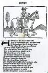 The Wife of Bath, illustration from Geoffrey Chaucer's (c.1345-1400) 'Canterbury Tales', printed by William Caxton (c.1422-91) (woodcut) (b/w photo)