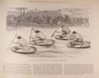 A Coracle Race on the Severn at Ironbridge, Shropshire, from 'The Illustrated London News', 9th October 1881 (engraving)