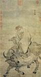 Lao-tzu (c.604-531 BC) riding his ox, Chinese, Ming Dynasty (1368-1644) (ink and w/c on silk)