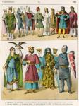 French Dress, c.1000, from 'Trachten der Voelker', 1864 (colour litho)