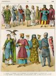 French Dress, c.1000, from 'Trachten der Voelker', 1864 (colour litho)