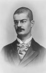 Portrait of Aleksandar Obrenovic, King of Serbia (b/w photo)