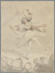 Female Dancer with a Tambourine, 1790-95 (w/c with pen & inks and graphite on paper)