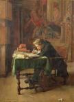 Young Man Writing, 1852 (oil on canvas)