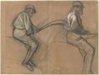 Two Studies of a Jockey, c.1884 (chalk, charcoal and pastel on brown laid paper)