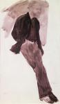 Portrait of Manet (grey wash on paper)