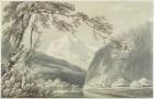 Near Grindelwald, c.1796 (blue & grey wash over graphite on paper)