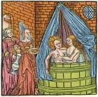 Bathing scene from the middle ages. From Illustrierte Sittengeschichte vom Mittelalter bis zur Gegenwart by Eduard Fuchs, published 1909.