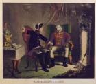 Frederick II and General von Ziethen (colour litho)