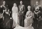 The British Royal Family at the wedding of The Duke and Duchess of York, 1923, from 'The Story of Twenty Five Years', published 1935 (b/w photo)