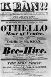 Theatre Bill advertising perfomances of Mr. Kean, 1818 (printed paper)