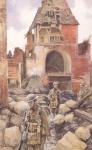 British Soldiers in the Ruins of Peronne, 1917 (w/c on paper)