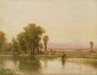 Encampment on the Platte River, 1865 (oil on canvas)