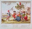 Patriotic Refrains: French revolutionaries dancing the carmagnole around the tree of Liberty, c.1792 (coloured engraving)
